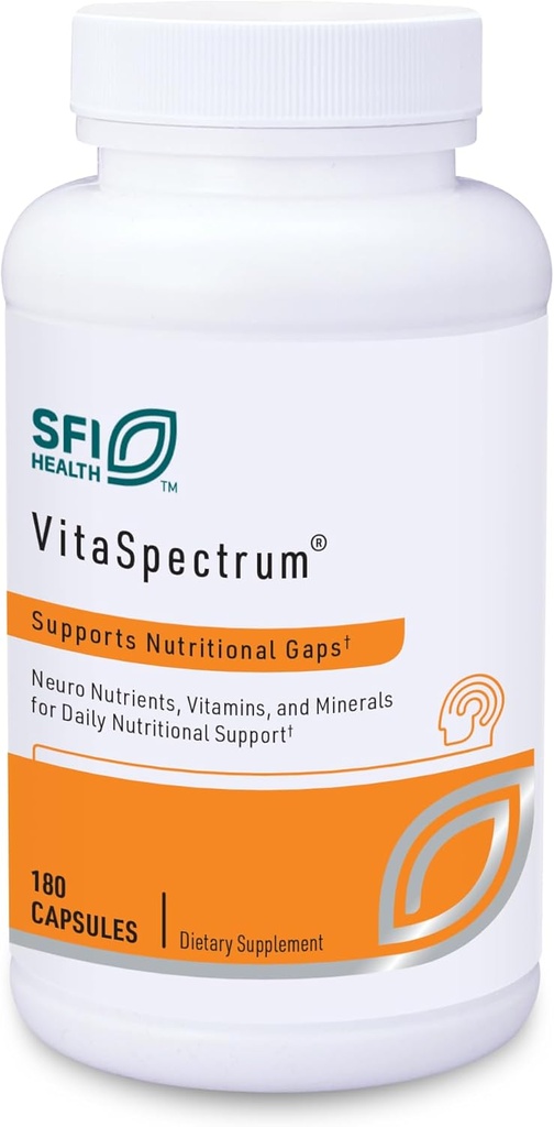 KlaireLabs SFI Health VitaSpectrumカプセル - Folate、B12、B6、酸化防止剤、ビタミンE&D3を含む28個のエッセンシャル栄養素を持つ子供のためのマルチビタミン - 銅または鉄、グルテンフリー(180ct)なし