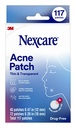 Nexcare 薄く、透明なアクネのパッチ、皮カバーは Clogged の気孔から Pus およびオイルを吸収します、ハイドロコロイドとなされるタブはさみ金から容易な取り外しを可能にします - 117 の丘疹パッチ