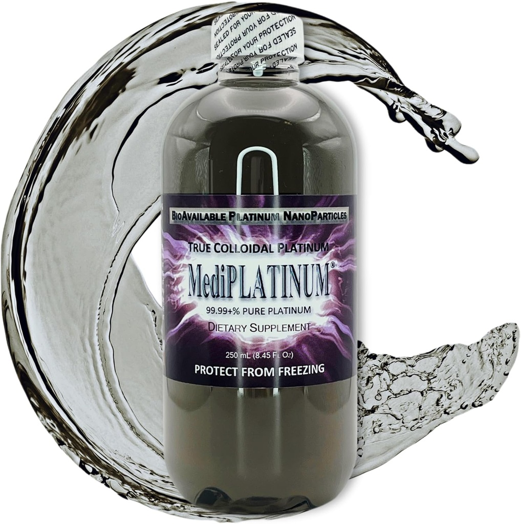 MediPLATINUM真のコロイドプラチナサプリメント - 250 mL (8.45 Fl Oz)クリアBPAフリープラスチックボトル