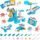 WhalesBot A1 子供のためのコーディング玩具、ビルディングブロックロボット、楽しいSTEM 磁気コントローラーおよびセンサー ブロックが付いているおもちゃ、子供3-6のための3つのガイドの本が付いているスクリーンなしのコーディング