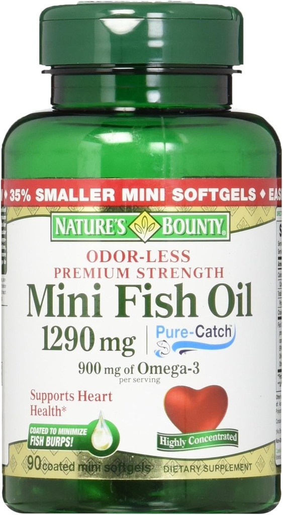 Nb 無臭の小型魚油のサイズ90ct