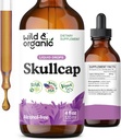 ワイルド&オーガニックSkullcapハーブTincture - 気分のサポートのためのSkullcapサプリメント - リラックス液体エキスドロップ - ビーガン、砂糖&アルコールフリー - 4 fl oz