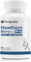 Trexgenics Hawthorn Berry 600 mg Cardiovascular, コレステロール, トリグリセリド, 血圧サポートビーガン&非GMO (60 Veg. カプセル) (パック 1)