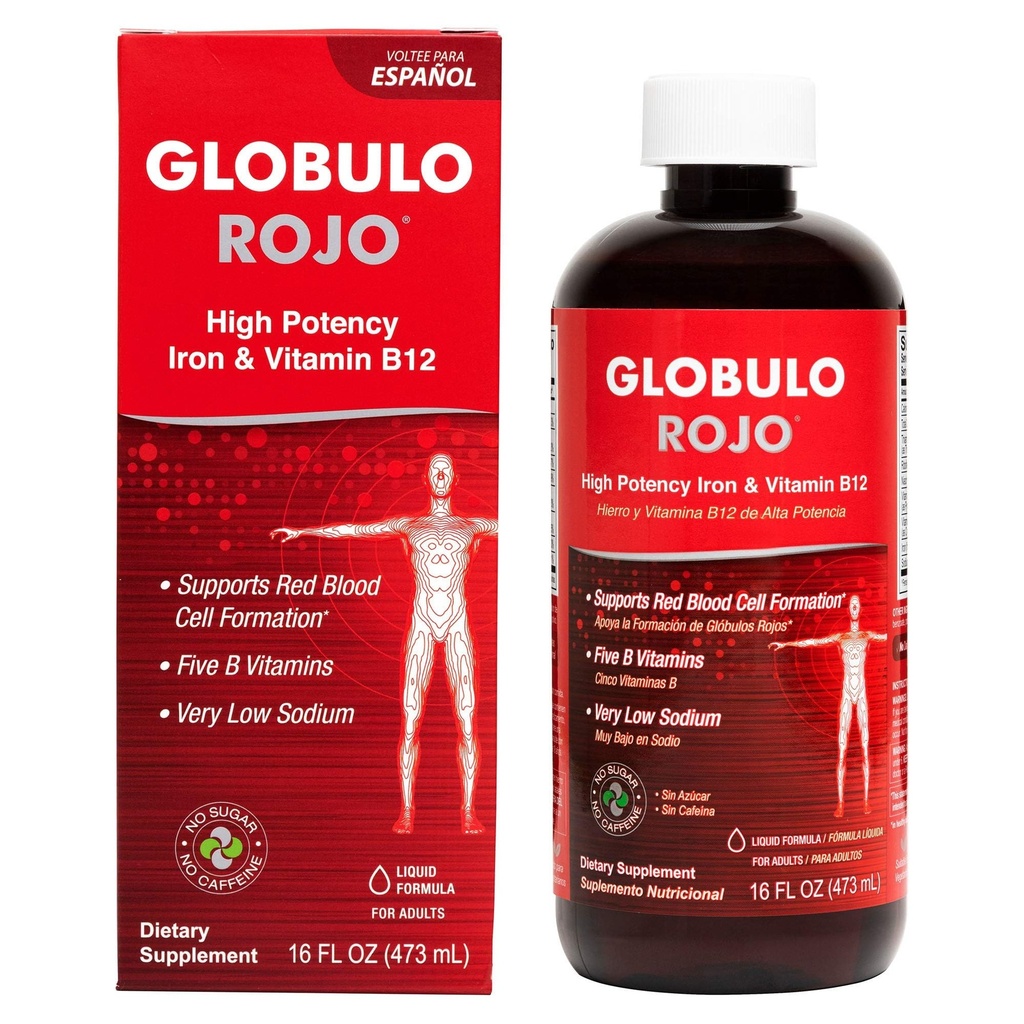 Globulo Rojoの鉄の補足-高い効力の鉄及びBのビタミン(Vegan)の液体の食事療法の補足(1のパック)