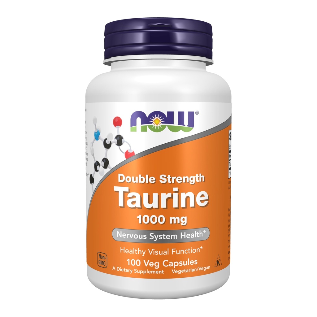 NOWサプリメント、タウリン1,000mg、ダブル強度、神経系健康*、100ベジカプセル