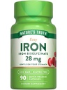女性と男性のための自然の真理鉄サプリメント | 28 mg | 90 カプセル | アイアンビスグリシネート | ノンGMO、グルテンフリー