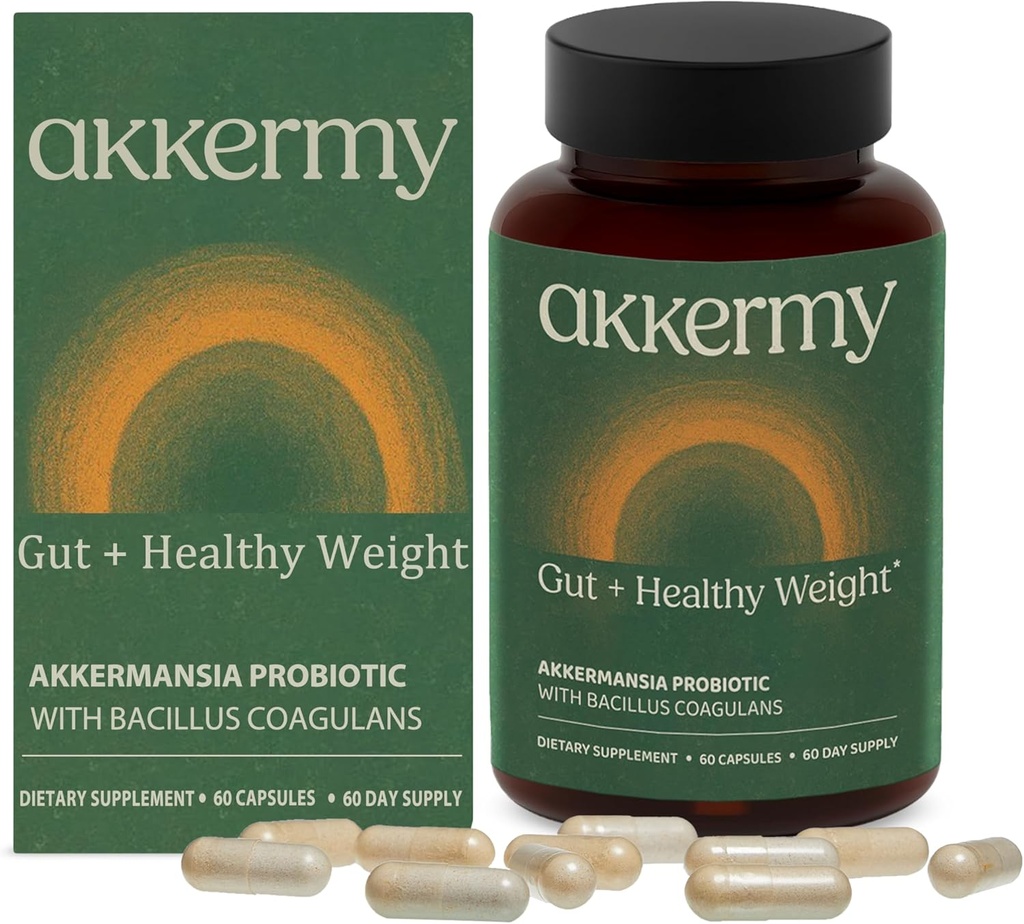 Akkermansia Probiotic for Appetite & Craving Control | Increases GLP-1 & Boosts Healthy Weight | 60 Day Supply | Made in USA | Bacillus Coagulans, B2, D3 & Chromium | SIBO Friendly, Vegan, Gluten Free