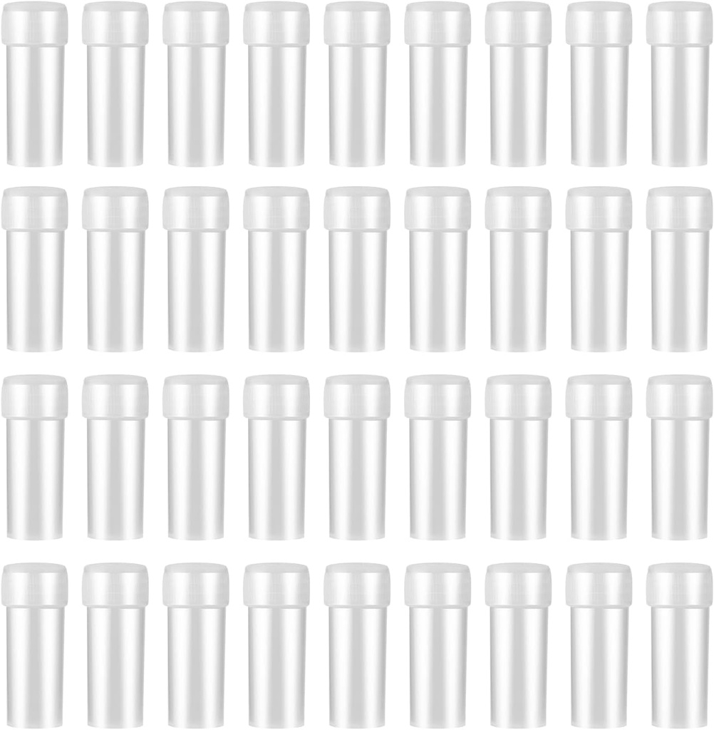 100Pcs 5ML Small Pill Plastic Containers Empty Pill Bottles Sample Bottles Vial Test Tube with Caps by HRLORKC