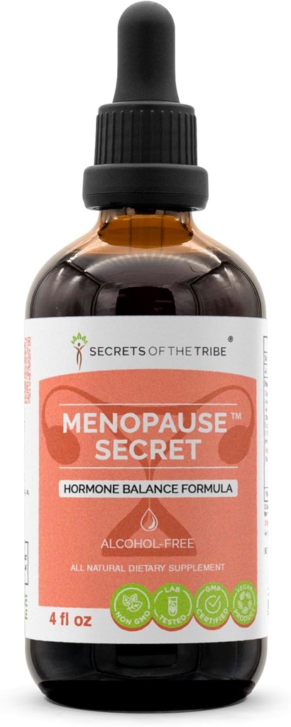 Secrets of the Tribe - Menopause Secret, Hormone Balance Formula, Herbal Supplement Blend Drops Alcohol-Free Liquid Extract (4 fl oz)