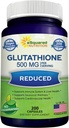 asquaredの栄養はサービングの補足-200のカプセルごとのGlutathione 500mgを-L-Glutathioneの酸化防止剤減らしました肝臓の健康及び解毒を支える-免疫及び頭脳機能を助ける最高の強さの粉の丸薬