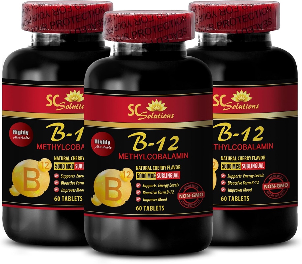 免疫サポートピル - METHYLCOBALAMIN VITAMIN B-12 5000 - 女性のためのアンチエイジングサプリメント、最高のエネルギーサプリメント、持久力スタミナ、免疫サポートカプセル、ビタミンB 12代謝 - 3ボット180