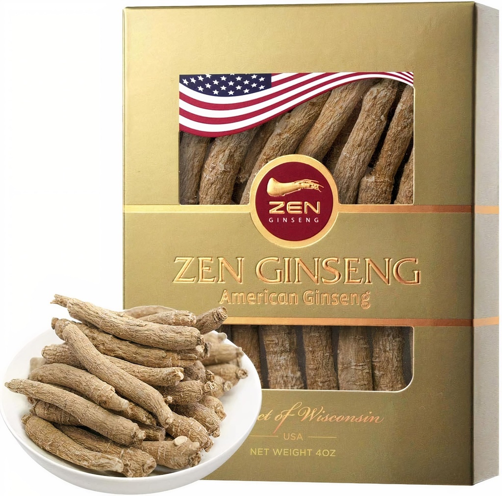 アメリカウィスコンシン・ギンズの1箱 — 小さな長いルーツ - プレミアム品質Panax Ginseng. Boosts体免疫, 男性と女性のためのエネルギー (4oz)