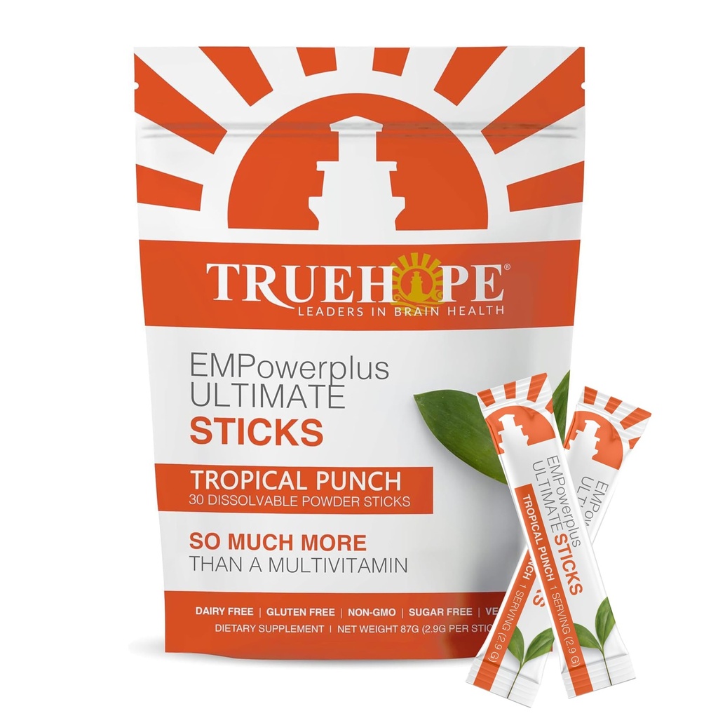 Truehope Multivitamin Nootropic ポーチ with Inositol - 1 日 1 EMPowerplus Ultimate Sticks - 30 カウント (Tropical)