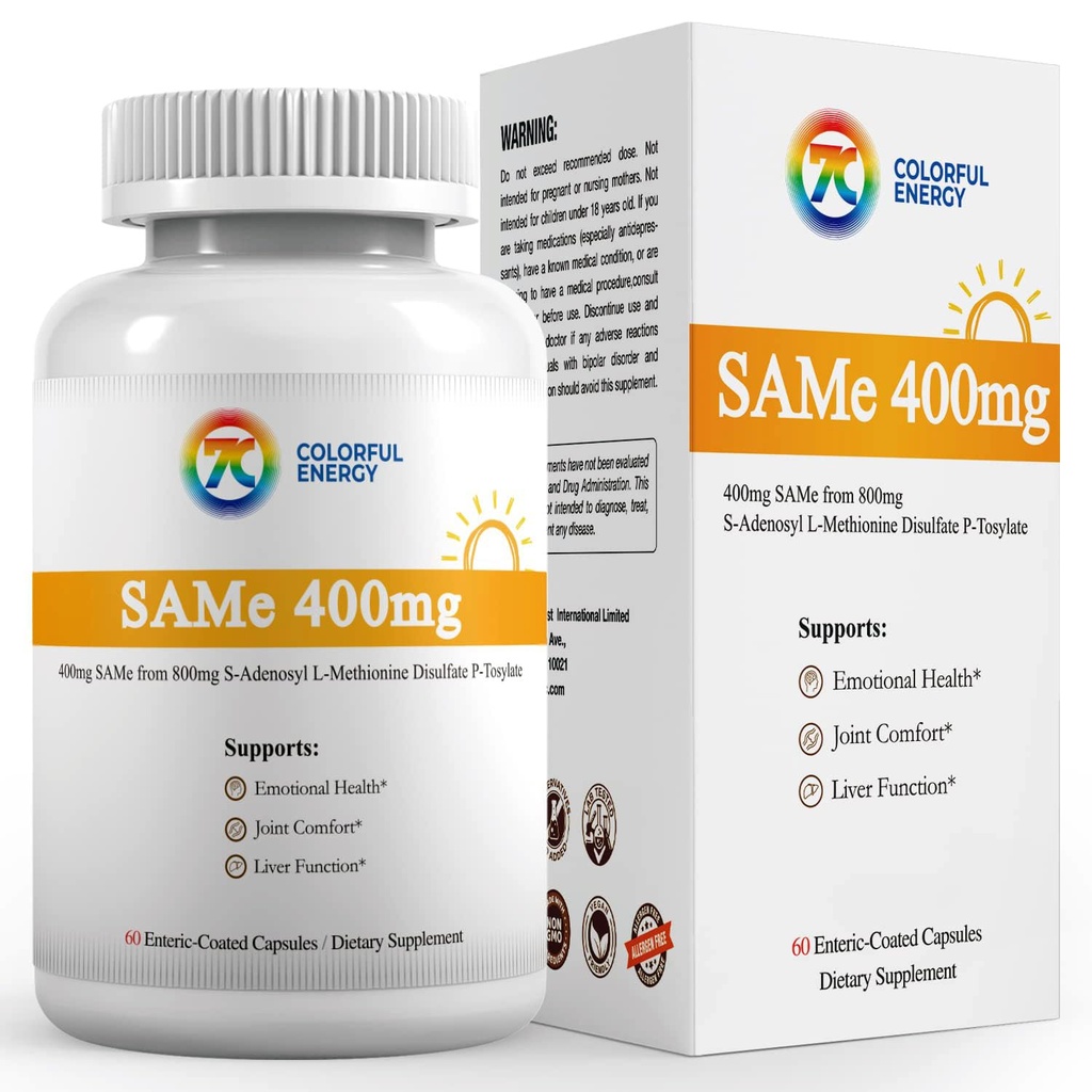 7cのサムe 400mgの補足(S-Adenosylmethionine)、ビタミンB6、B12はサム-eの実効性、気分および接合箇所の慰め、ビーガン、非GMOのグルテンフリー、60の Enteric上塗を施してあるカプセルを高め加えました