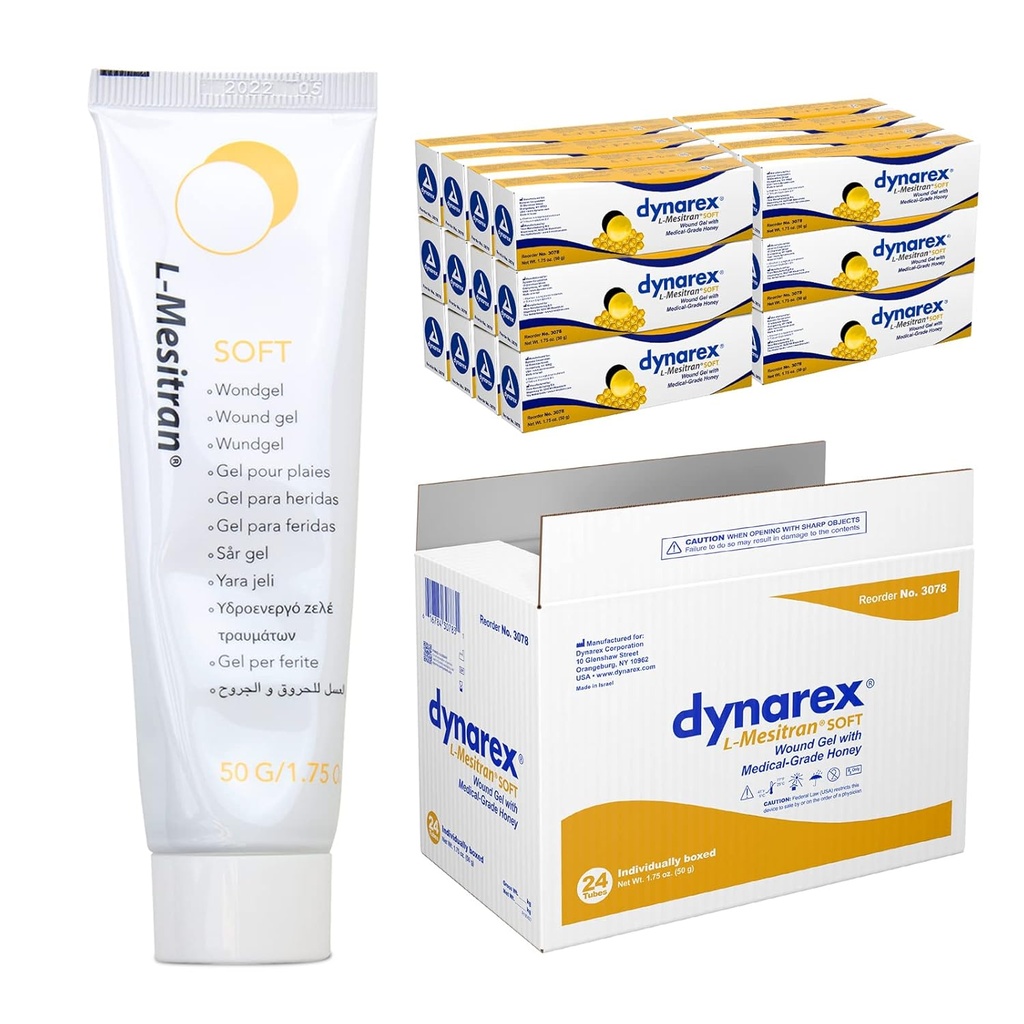 Dynarex の蜂蜜 L-mesitran の医学等級の蜂蜜、1.75 の Ounces、24 の計算が付いている柔らかい傷の治癒のゲル
