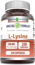 アメイジングフォーミュラ L-Lysine 500 Mg アミノ酸サプリメント | カプセル | ノンGMO | グルテンフリー | アメリカ製(1パック | 250カウント)