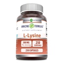 アメイジングフォーミュラ L-Lysine 500 Mg アミノ酸サプリメント | カプセル | ノンGMO | グルテンフリー | アメリカ製(1パック | 250カウント)