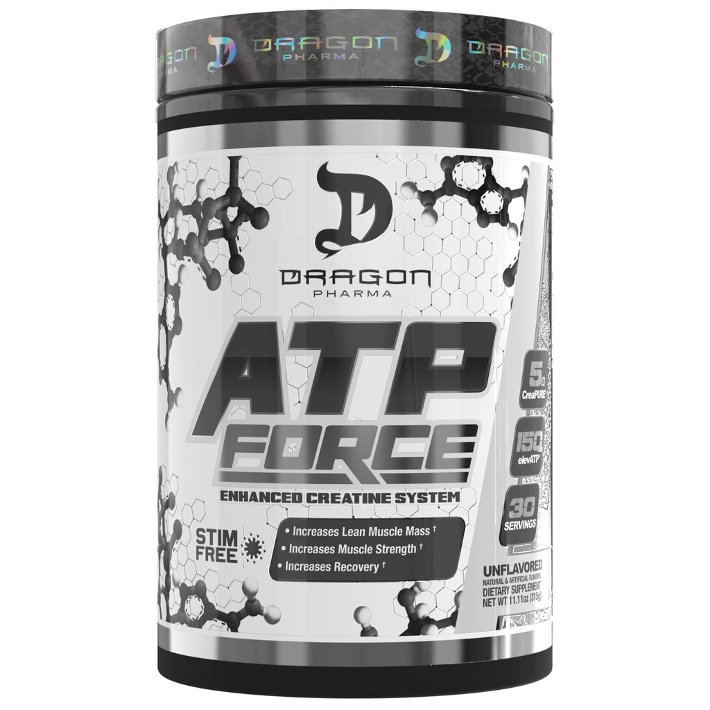 DRAGON PHARMA ATPの力はクレアチン システム、刺激なし、増加の細い筋肉固まり及び回復、CreaPureの5グラムは、血の流れを改善します(30のサービング、不燃)