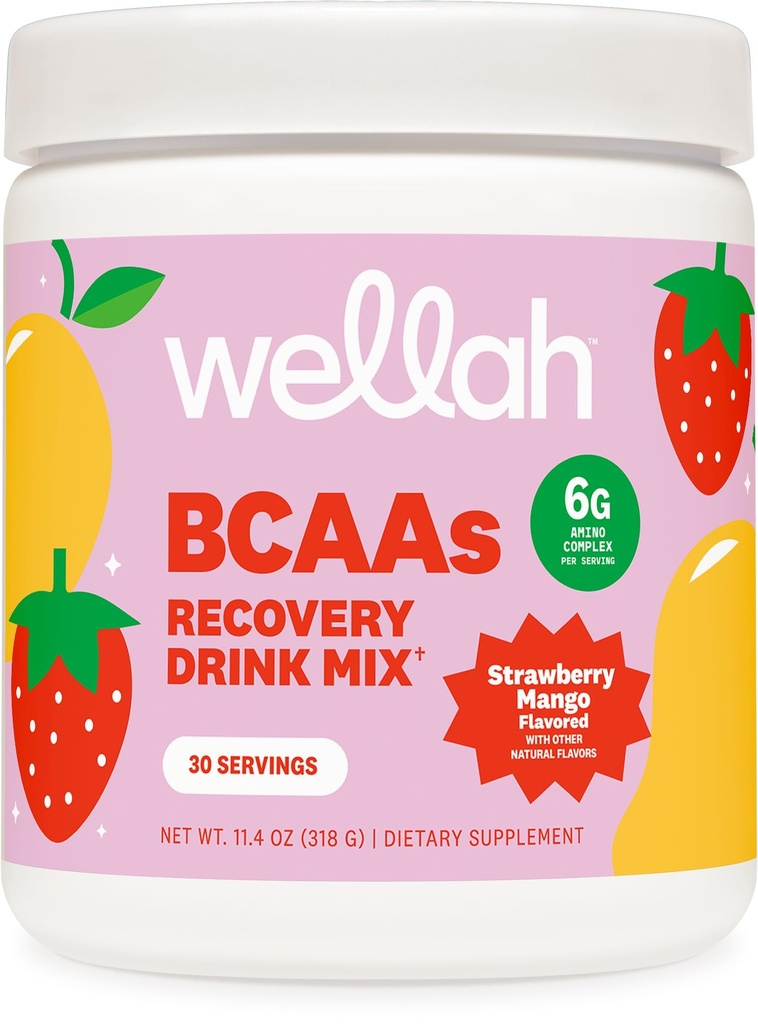 Wellah BCAAs (いちごマンゴー風味) 30 サービング - BCAA パウダー ハイドレーションコンプレックス