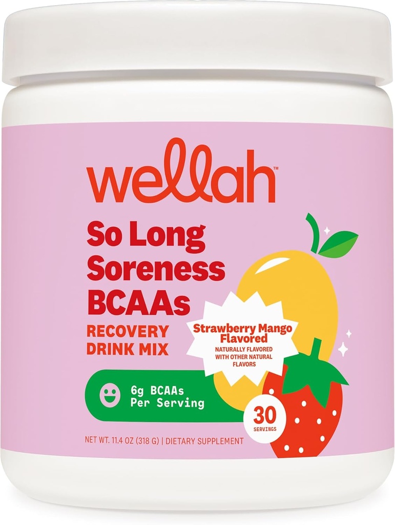 Wellah So Long Soreness BCAAパウダー(イチゴマンゴー風味)30サービング - Hydration Complex