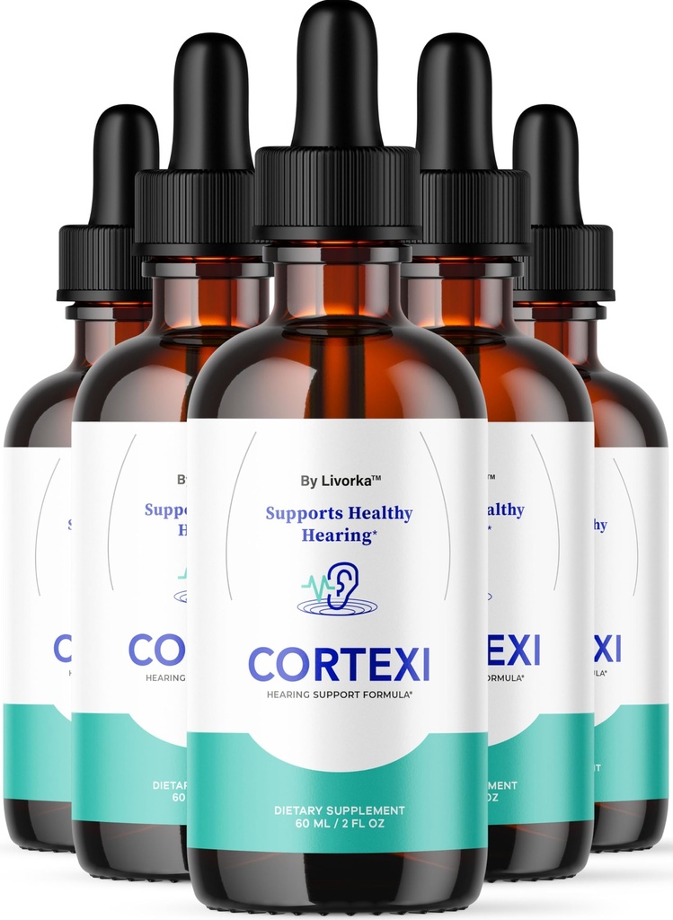 LIVORKA Cortexi Oral Drops to Drink - 耳の健康のためのフォーミュラ、聴覚サポート - 5本パック(150日供給)