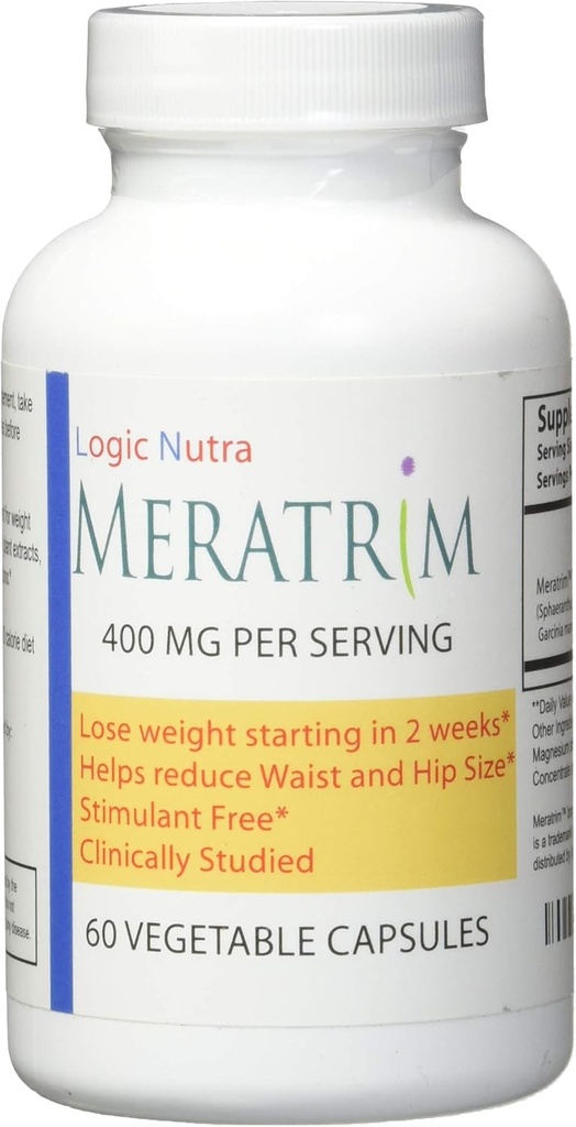 Meratrim Proprietary Blend 400mg - ガルシニアマンゴスタナ(フルーツリンド)エキス - 興奮剤無料 - 60野菜カプセル