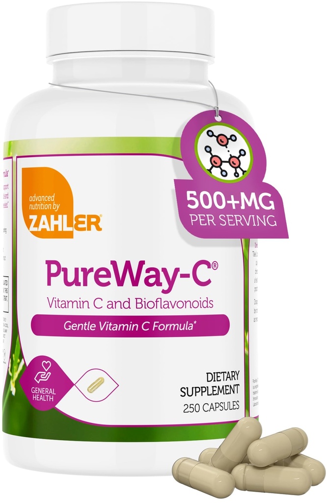 ZahlerビタミンC 500mg - ビタミンCは、Bioflavonoidで500mgをカプセル - 胃に優しい - 免疫サポート - グルテンフリー非GMO VIT C 500mgビタミンCサプリメント(250カウント)