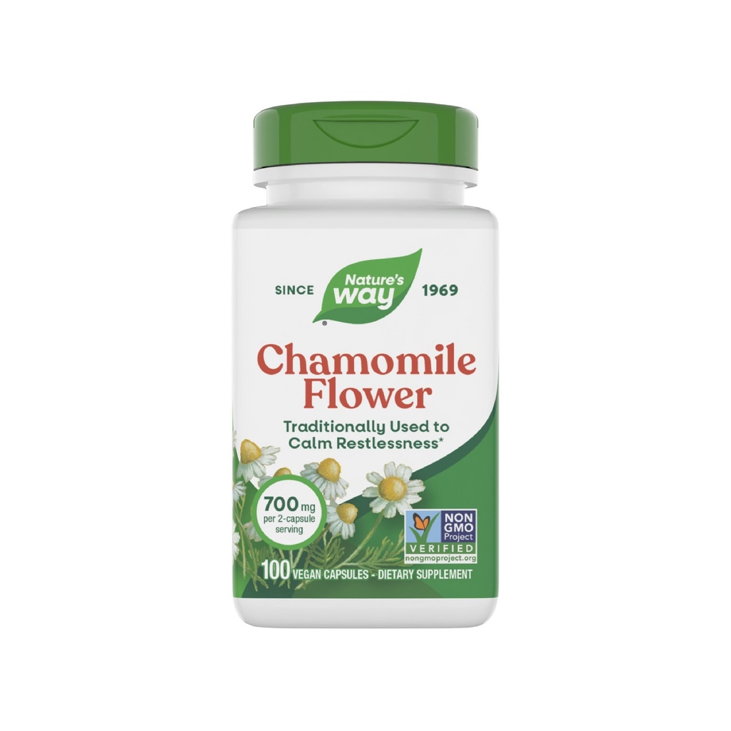 Nature's Way Chamomile Flower - 700 mg / 2カプセルのサービング - 伝統的なCalming Aid * - ハーブサプリメント - Non-GMOプロジェクト検証済み&グルテンフリー - 100ビーガンカプセル