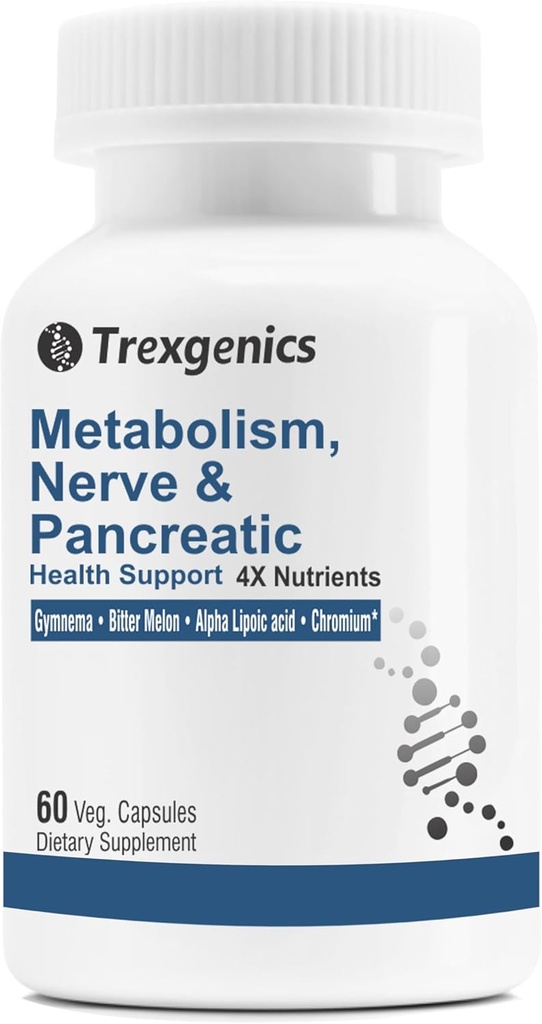 GYMNEMA 75% の Gymnenic の酸 150 mg の Bitter Melon 5% のビターとの Trexgenics の代謝サポート 150 mg、クロム及びアルファ LIPOIC ACID150mg (60 のビーガン カプセル) (パック 1)