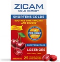 Zicam Cold Remedy Zinc Lozenges, Wild Cherry Flavor, Homeopathic, Soothes Sore Throat and Coughs, Cold Shortening Medicine, Shortens Cold Duration, 25 Count