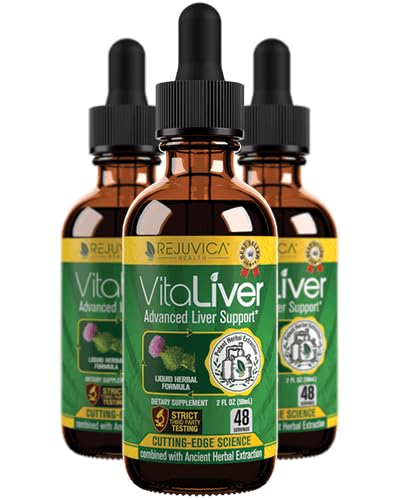 VitaLiver - 肝臓の健康の補足 - 肝臓のクレンジングと解毒 - 吸収のための液体配達 - ミルクのアザミ、アーティチョーク、Chanca Piedra、タンポ、その他!