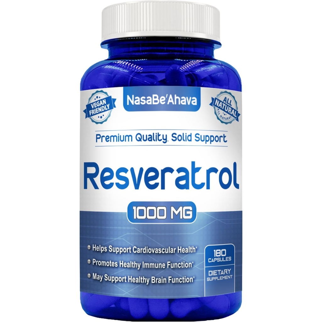 Resveratrol 1000mgカプセル  容易な吸収の酸化防止剤からのビーガン友好的なResveratrolの補足は皮の中心および頭脳サポートのための日本Knotweedを 米国cGMP設備(90の日の供給でなされる)