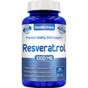 Resveratrol 1000mg Capsules | Vegan Friendly Resveratrol Supplement from Easy Absorption Antioxidant Japanese Knotweed for Skin Heart and Brain Support | Made in US cGMP Facilities (90 Day Supply)