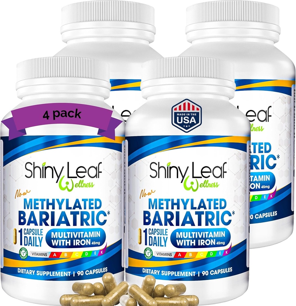 光沢のある葉は鉄45mgのBariatricのMultivitaminを-一度毎日カプセル、ASMBSのガスカルトバイパスのための迎合的なBariatricのビタミン及び人及び女性のための、米国は作りました– 4のパック(360の計算)