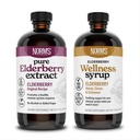 Norm's Farms Elderberry Extract & Wellness Syrup Bundle 2 PK - 子供のための免疫サポート エルダーベリー シロップ - アメリカ製、純粋な、強力な天然成分、ビーガン、グルテンフリー、非GMO - 8 Oz