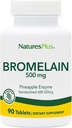 Natures Plus Bromelain - 500mg、90ベジタリアンタブレット - ナチュラルプロテオリンサプリメント - グルテンフリー - 90サービング