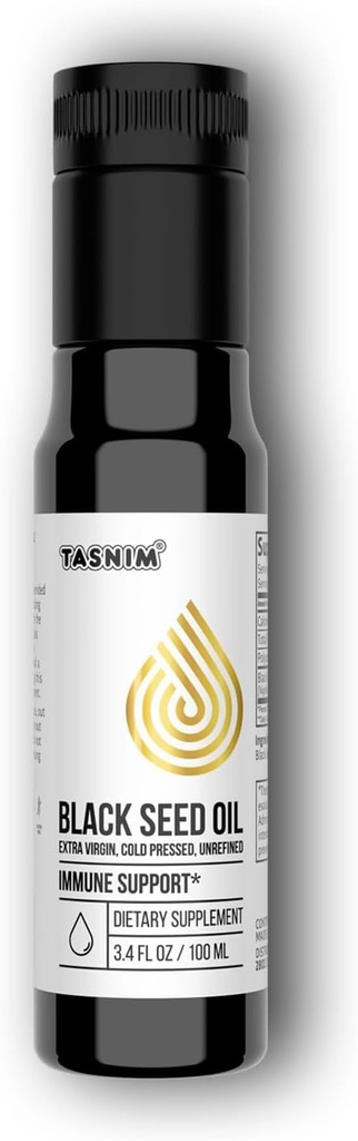 100%エチオピアブラックシードオイル3.4 Fl Oz - 免疫サポートのためのコールドプレスブラックシードオイル、高い効力5.7% - 21%チモキノンスキン、髪&オーバール健康 - 未精製ブラックカミンシードオイル - グルテンフリー