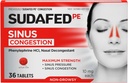 Sudafed PE の Sinus の輻輳の救助のタブレット、最高の強さ、非眠気 10 mg の Phenylephrine HCI の Sinus 圧力及び鼻の混雑の救助、風邪かアレルギー、36 ct が原因で