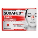 Sudafed PE の Sinus の輻輳の救助のタブレット、最高の強さ、非眠気 10 mg の Phenylephrine HCI の Sinus 圧力及び鼻の混雑の救助、風邪かアレルギー、36 ct が原因で