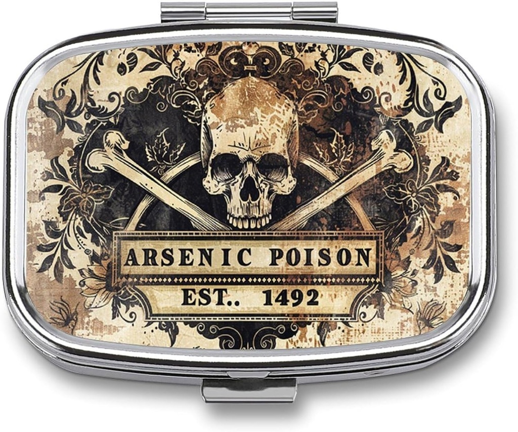 金属2のコンパートメントの丸薬のオルガナイザーの旅行友好的な携帯用密集したピル箱のビタミン、魚油、補足、財布、ポケットのためのタブレット。 (1492.)