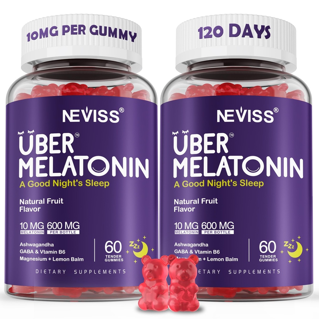 Melatoninは大人のための10mg 20mg、AshwagandhaのGummyごとのMelatonin 10のmg、マグネシウムのGlycinate、GABA、L-theanine、Valerianの根及びレモン バルム、残りのサポート補足、ブドウの味、2-Packを粉にします