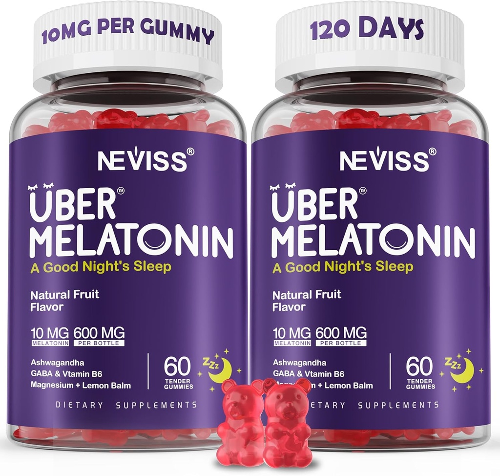 Melatoninは大人のための10mg 20mg、AshwagandhaのGummyごとのMelatonin 10のmg、マグネシウムのGlycinate、GABA、L-theanine、Valerianの根及びレモン バルム、残りのサポート補足、ブドウの味、2-Packを粉にします