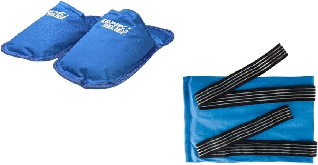 Rapid Relief Pregnancy Bundle Hot and Cold Therapy Slippers (1) & Deluxe Reusable Hot and Cold Compress (1)
