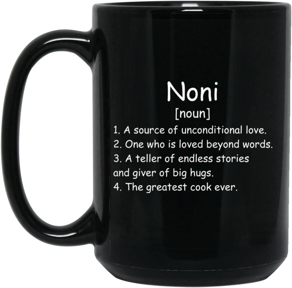 Noni Noun Coffee Mug (Black) - Noni Definition Mug - Gift For Noni - Birthday Gifts For Noni - Noni Gifts - Mothers Day Gift - Christmas Gifts 15oz