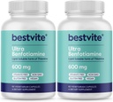 カプセルあたり超Benfotiamine 600mg(120のベジタリアンのカプセル)(60x2)は-無二酸化ケイ素-ビーガン-非GMO -グルテンフリー- 最大強度Benfotiamine