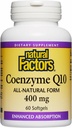 Natural Factors Coenzyme Q10 - Antioxidant Support Supplement Supports Cellular Energy Production - Better Absorption Aids Healthy Heart Function - 400 mg, 60 Softgels (60 Servings)