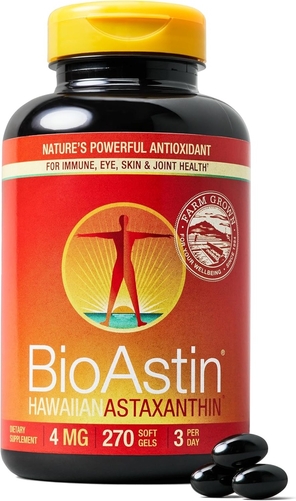 Nutrex Hawaii BioAstin ハワイアスタキサンチン - 4mg、270 Softgels - 農場直接プレミアム抗酸化サプリメントをサポート 目、皮膚、関節&免疫システム健康 -非GMO&グルテンフリー