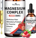 マグネシウムのGlycinateの液体400mg、ビタミンB6、D、Cとの高い吸収のマグネシウムの複雑な夕食は睡眠、筋肉、神経の健康、非GMOのグルテンフリーのビーガン(2 Fl Oz/いちご)を支えます