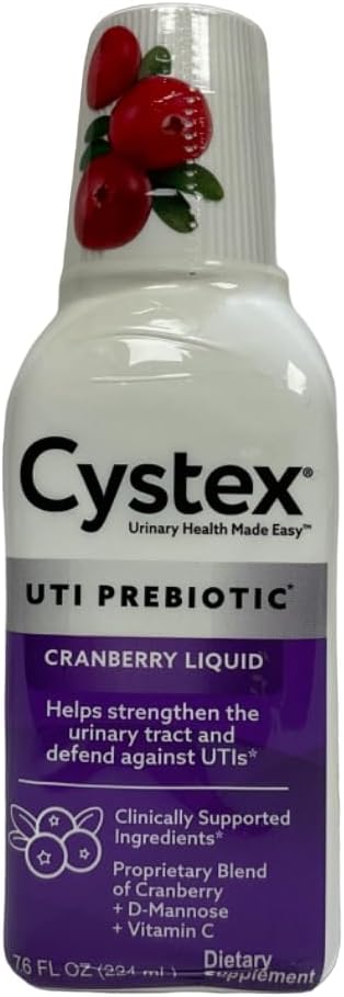 Cystex UTIプレバイオティクスクランベリー液、D-Mannose、ビタミンC、およびBromelain、7.6 FL OZ(パッケージ6)