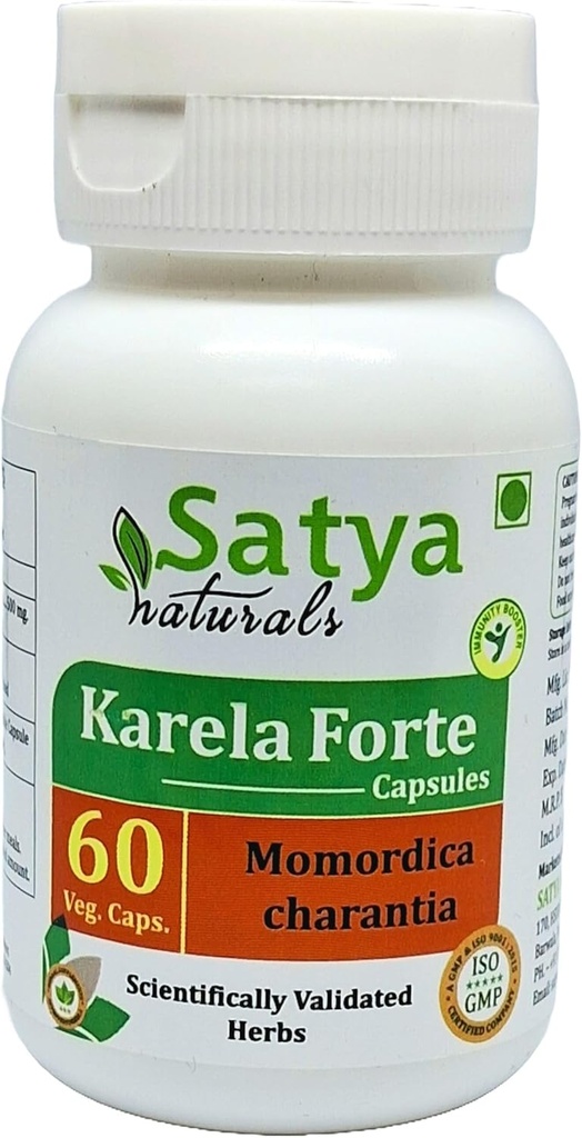 ビターメロン フォルテ カプセル 500 mg. 60 Veg. カプセル | カルデラ (モモモモディカ チャランティア) エキス カプセル 男女別 | アーユルヴェーダ ハーブ サプリメント/救済 | 10:1 フォルテ (1 ボトル 60 カプセル)